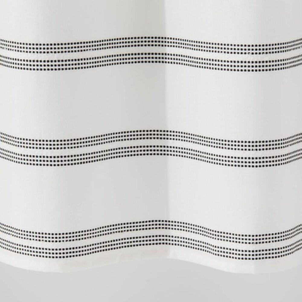 Threshold -  Chalk Stripe Cotton Blend Shower Curtain Black - Picture 4 of 4